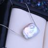 LSOOYH Natural Freshwater Big Baroque Pearl Pendant Classic Silver Color Pendant Necklaces For Women Girl Birthday Gift