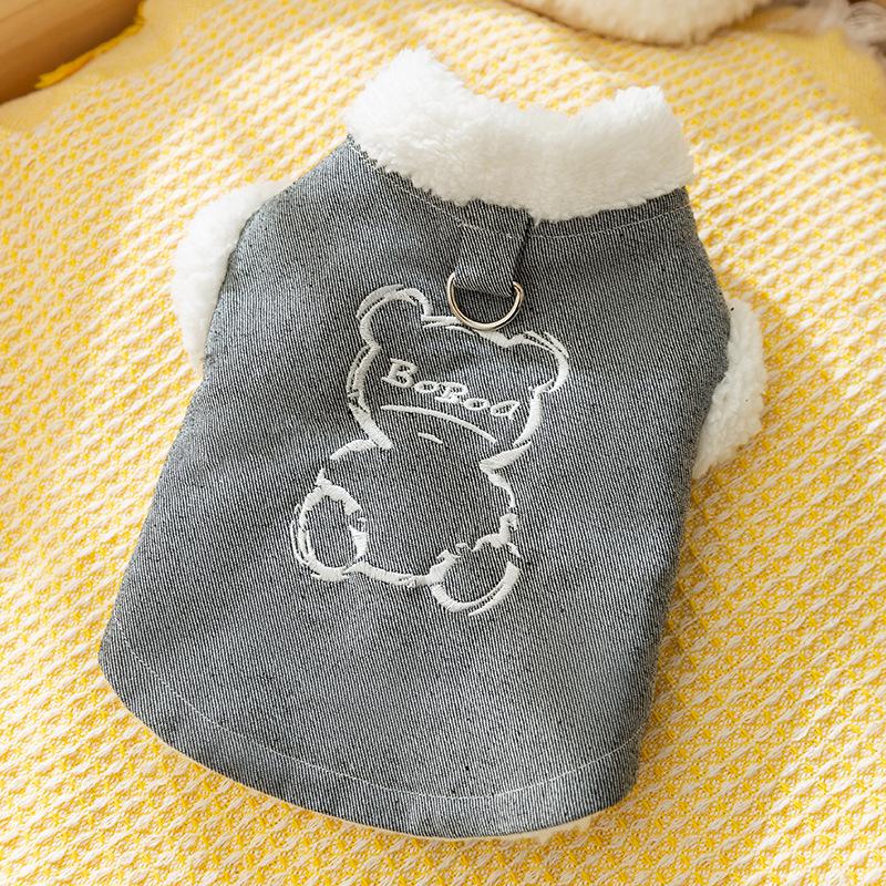 Pet cotton-padded clothes, piled and thickened autumn and winter adult cat kittens, hairless cats, warm two-legged small dog dog cat clothes