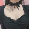 Sexy Schwarzer Spitzen-Schleifen-Knoten-Choker-Halskette Modisches Kragen-Halsketten-Schmuckstück
