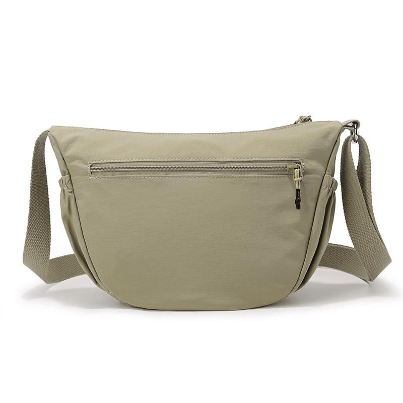 Bolso cruzado ligero de nailon para mujer con múltiples compartimentos con cremallera para viajes y uso diario