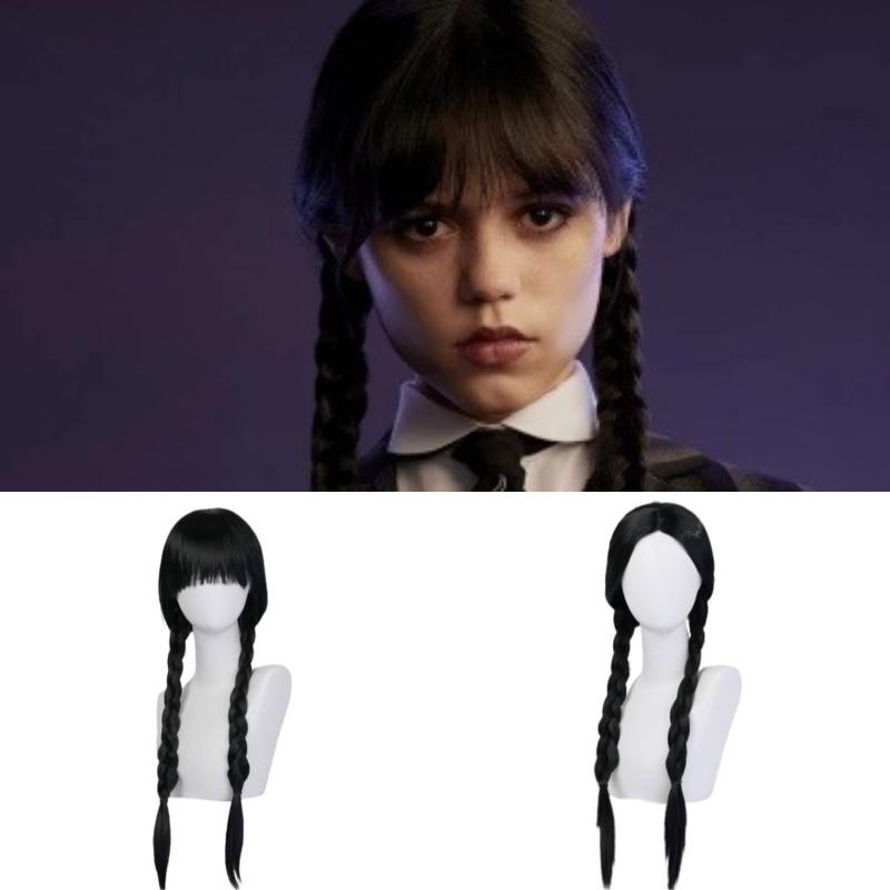 Long Black Cosplay Wig With Straight Hair For Women 65-70cm Length