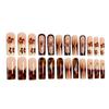 Wearable Long Water Pipe 3D Embossed Flower Manicure Nails Removable Fake Nails Wearable Nails