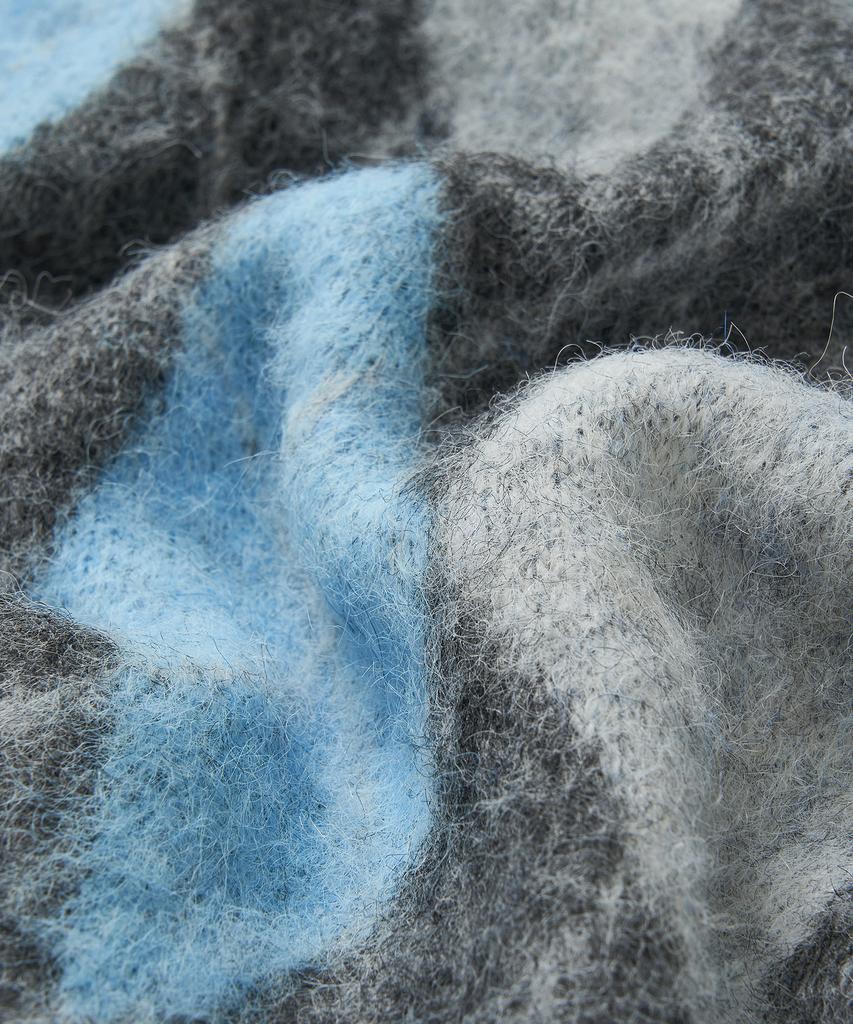 Cuznello Blend Argyle Cardigan_Charcoal