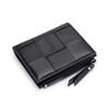 Lambskin Woven Wallet Women's Short Vertical 2025 New Japanese and Korean Leather Zipper Change Bag Half Fold Women's Wallet