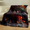 A fiery, phoenix-like bird with glowing feathers and intense, vivid eyes. for all seasons blanket lunch break throw gift