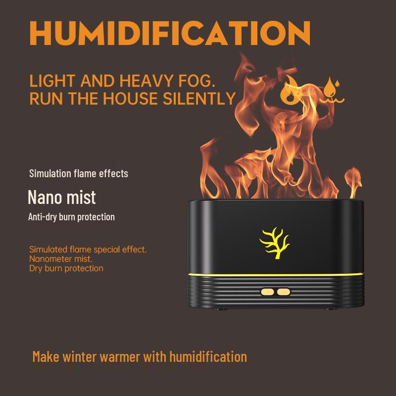 3D Flame Aroma Diffuser: USB-Powered Colorful Humidifier for Home