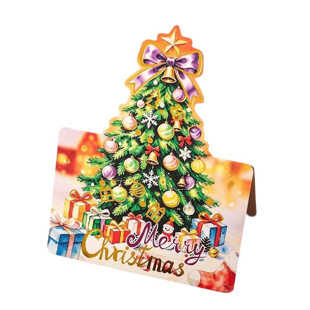 10pcs Invitation Merry Christmas Greeting Cards Handwriting Message Card Festivital Gifts