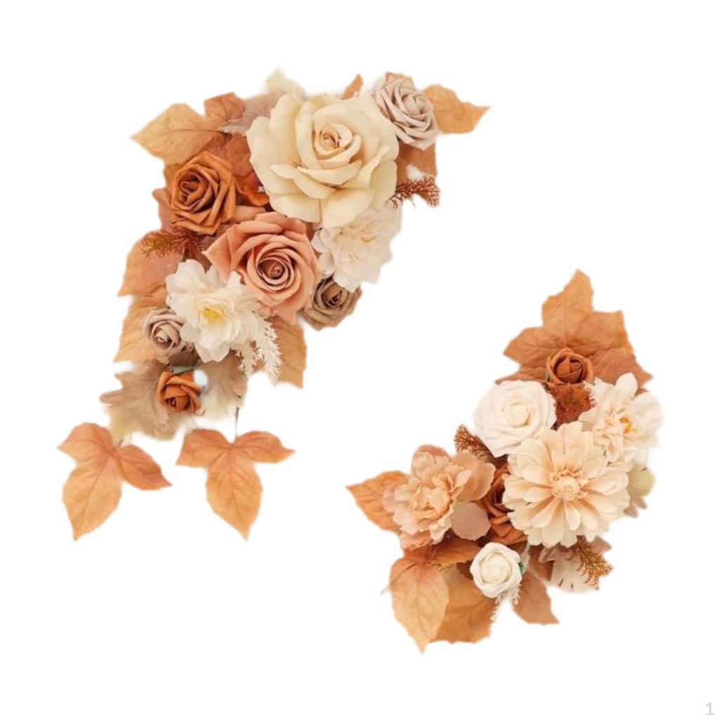 2 Pieces Floral Decor for Wedding Arch with Artificial Flowers Reception And Backdrop