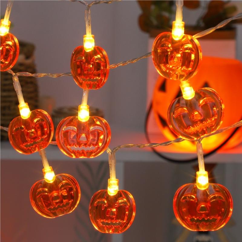LED Crystal Pumpkin String Lights for Halloween Spooky Atmosphere Decoration Lamp  Indoor/Outdoor 1.5m10LED Home Decor Lights