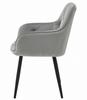 JORK Chair - Silver-gray Velvet / Black Legs X 1