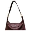 Longchamp Le Pliage Xtra Hobo Bag Color Block Bright Stitching Geometric Hollow Design Leather Shoulder Bag Women Bags Burgundy 10355HIV