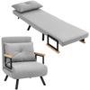 Single Folding Sofa Bed Convertible Sofa Bed 4 In 1 Adjustable Backrest 5 Levels and Pillow 63x73x81 Cm Grey