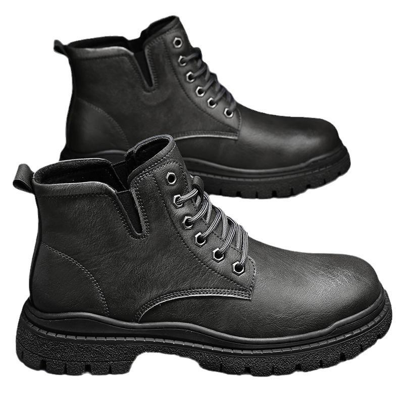 Men's Shoes Spring and Autumn Men's Casual Business Shoes Leather Shoes Men's Leather Surface Soft Sole Middle Aged Low Top Casual Shoes