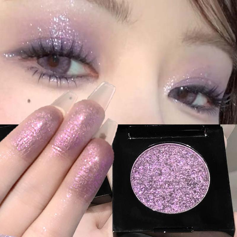 Matte Glitter Eyeshadow Palette Sparkling Mousse Shimmer Highlighter Eyes Pigments Purple Pearlescent Eyeshadow Makeup Cosmetics