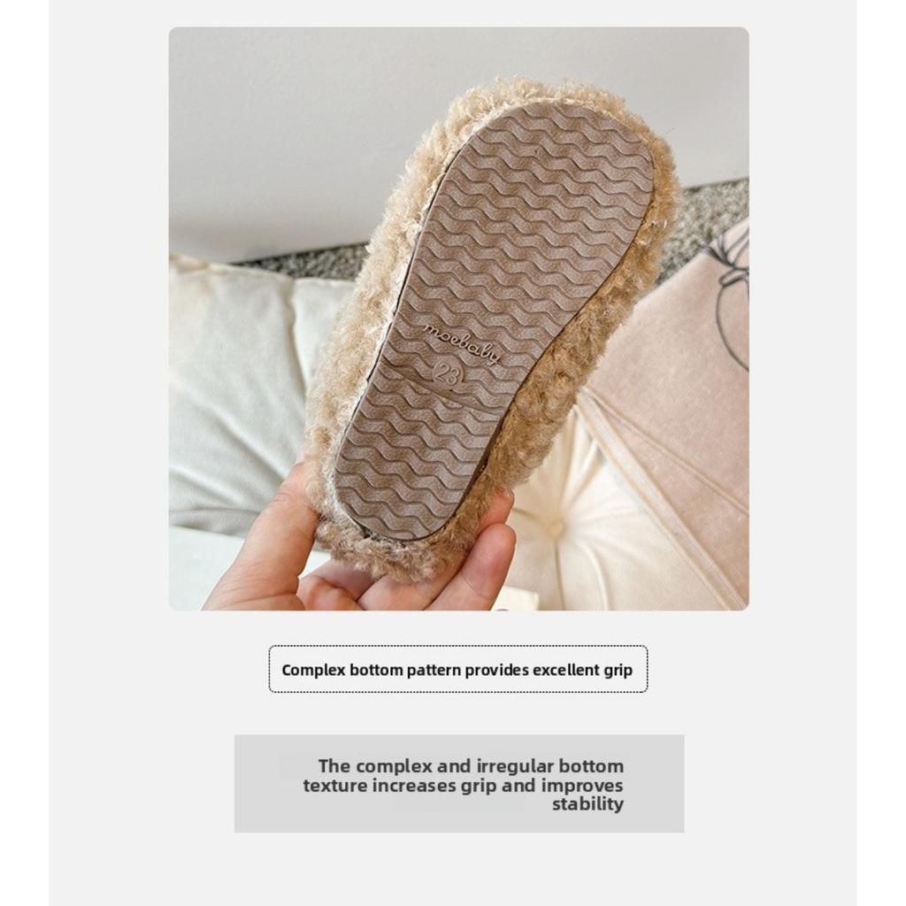 Winter New Style Girls' Lamb Fashion Children's Hairy Shoes Boys' Plush Boots Warm Short Boots Children's Shoes