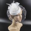 Feather Women Mini Mesh Hat Headband Flower Veil Hair Clips  Wedding Hair Accessory