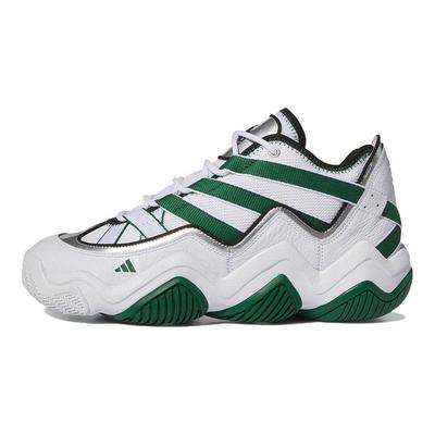 Originals Top Ten Leather Non-Slip Mid-Top Retro Basketball Shoes Unisex Sneakers White Green IF1066