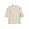 [Face Mix] Broad Open Collar 3/4 Sleeve Shirt FB4530U 1 Beige 3L