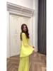 2024 Autumn Court Style Dress with Bell Sleeves and Ruffle Design