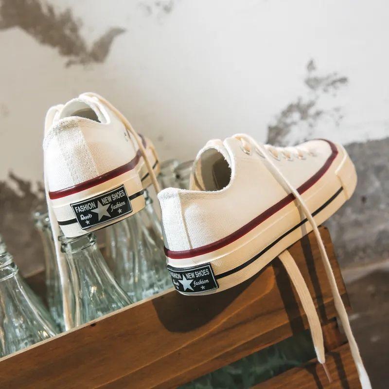 Thick-soled 1970 high-top canvas shoes women's versatile student cloth shoes 2025 new retro Harajuku board shoes white shoes