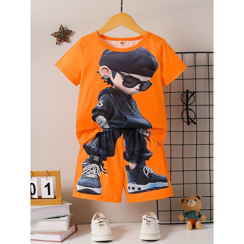 Men's T-shirt And Shorts Set Summer Outdoor Street Men's Fashionable Short-sleeved Top Everyday Casual Men's Beach Shorts