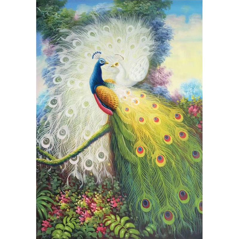 DIY Peacock 5D diamentowe malowanie w pełni z okrągłych wierteł zwierząt diamentowe hafty mozaika krzyż zestaw do szycia Wall ozdoby do dekoracji wnętrz prezent