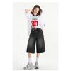 Women's 7/8 Wide-Leg Jeans 2026 Vintage High-Waisted Slimming Loose Pleated Pants