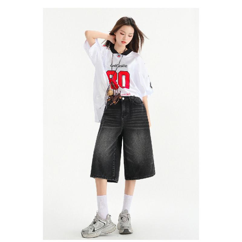 Women's 7/8 Wide-Leg Jeans 2026 Vintage High-Waisted Slimming Loose Pleated Pants