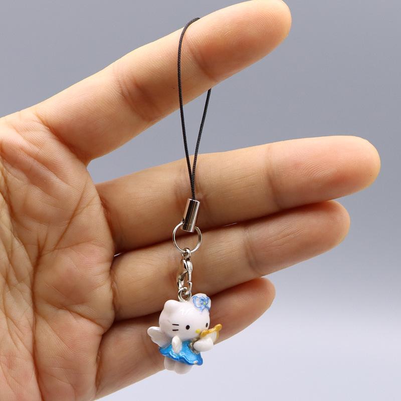 kawaii Hello Kitty Toy Pendant Cute Cat Phone Case Decorative Necklace Pendant Kawaii Women Accessories Festival Gifts