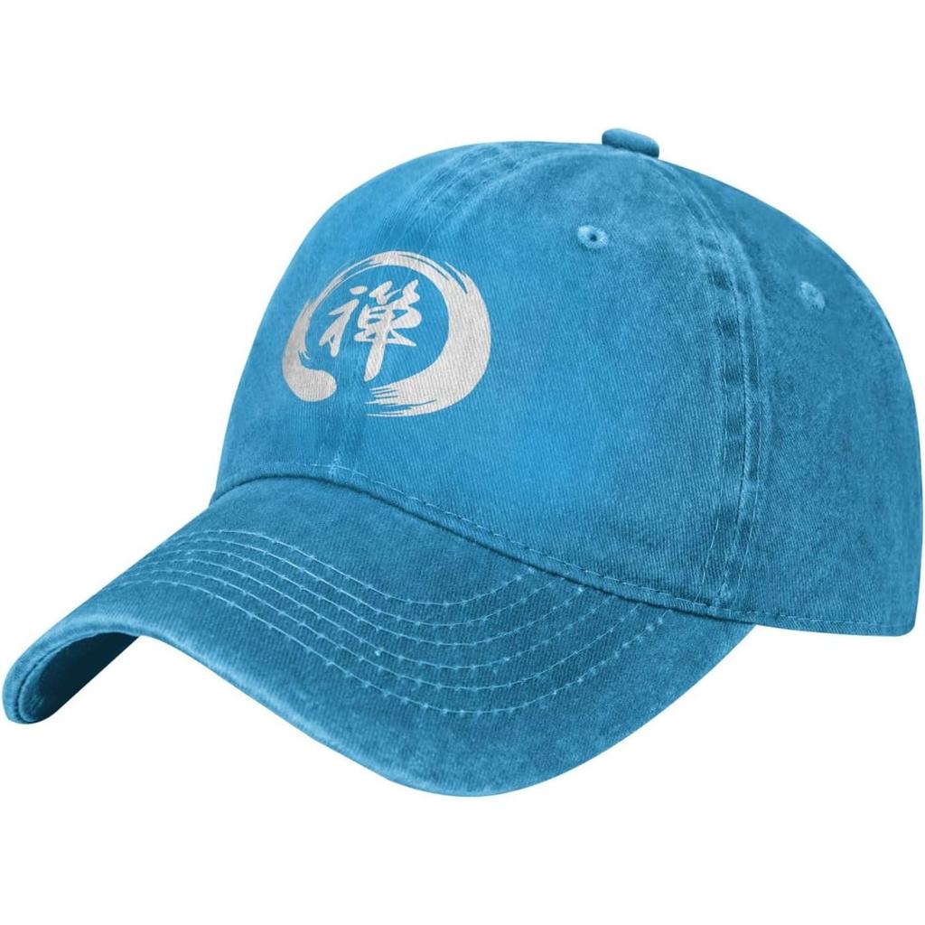 Zen Enso Circle Graphic Washed Cotton Baseball Cap Adjustable Outdoor Golf Hat