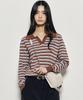 Nigaennikol Multi Stripe V-Neck Collar Knit_Brown