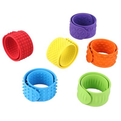 6 Stück Hände Klatschen Kreis Sensorische Texturierte Armbänder Kinder Slap Armband Spielzeug Kinder Geburtstagsgeschenke