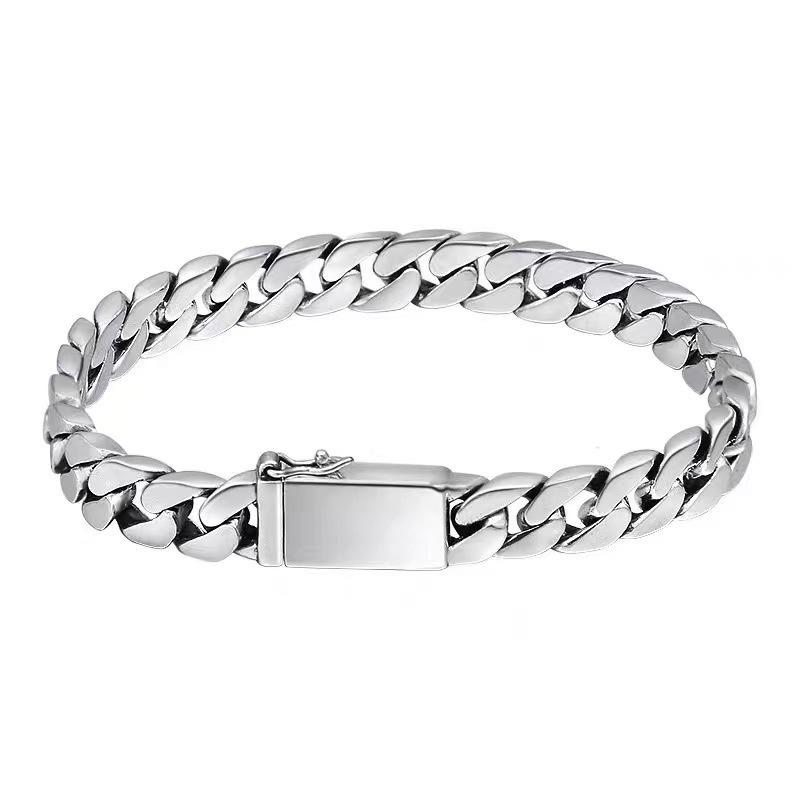 Retro Punk Cuban Bracelet: Unisex Woven Chain with Latch Design