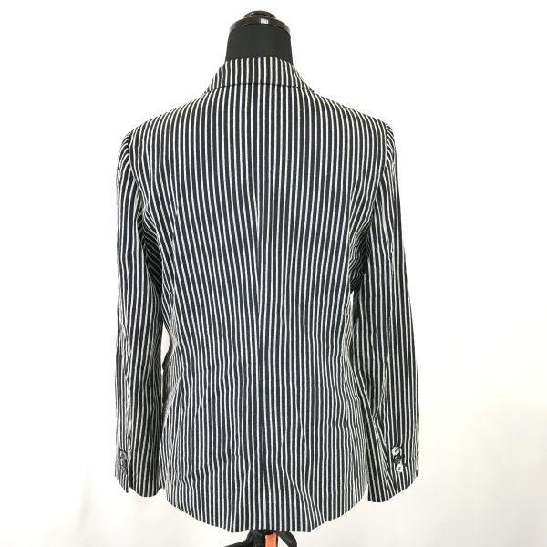 TOMORROWLAND Collection Gestreifte Frühling Herbst Jacke 40 Damen L Marine Weiß(GEBRAUCHT)