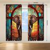Set Of 2 Elephant Print Curtains Suitable Bedroom Living Room Kitchen Decoration Home Window Curtain Polyester Ideal For Great