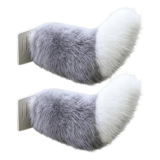 Electric Wagging Tail for Car USB Rechargeable Fox Tail Decoration with Remote Control