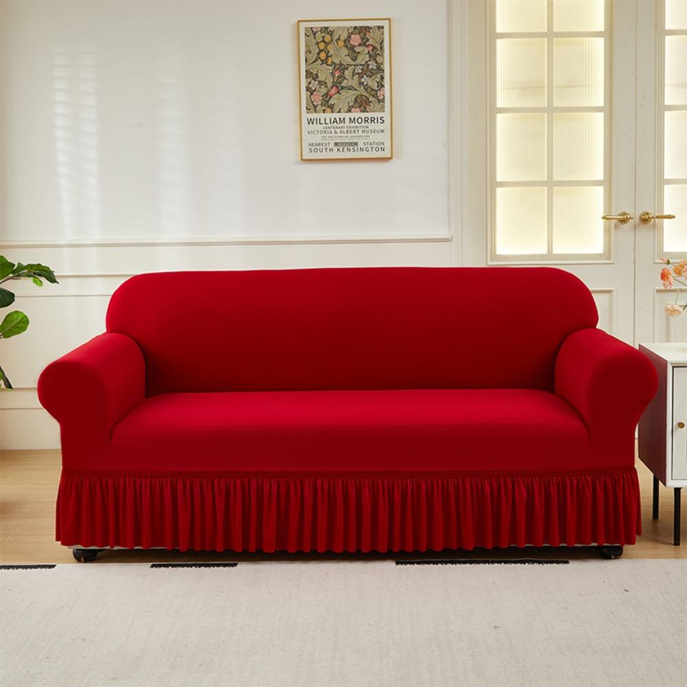 Full Cover Sofa Slipcover Stretchable Couch Cover with Skirt Home Decor Living Room Furniture Protector