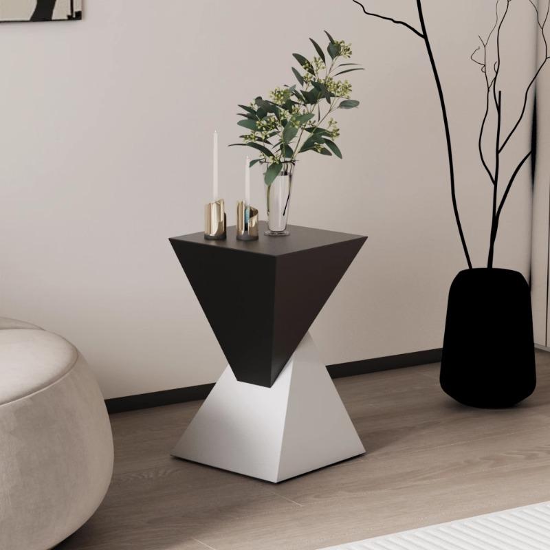 Metal Luxury Sofa Side Table  Minimalist Bedroom Nightstand  Stain-Resistant Geometric Tea Table  Modern Corner Stand