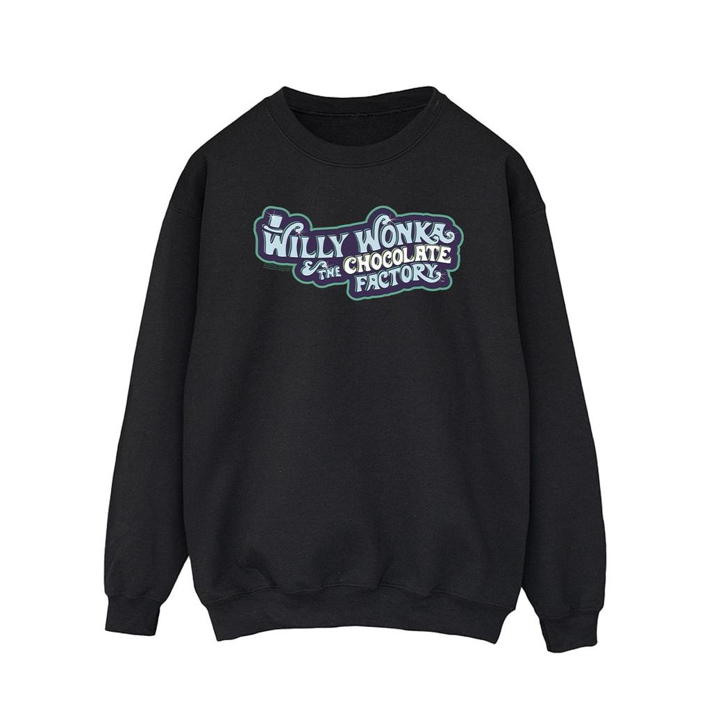 Willy Wonka Mens Chocolate Factory Logo Sweatshirt