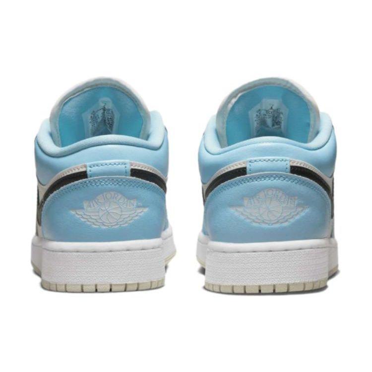 Air Jordan 1 Low GS Ice Blue Kids Sneakers Black Sail White 554723-401