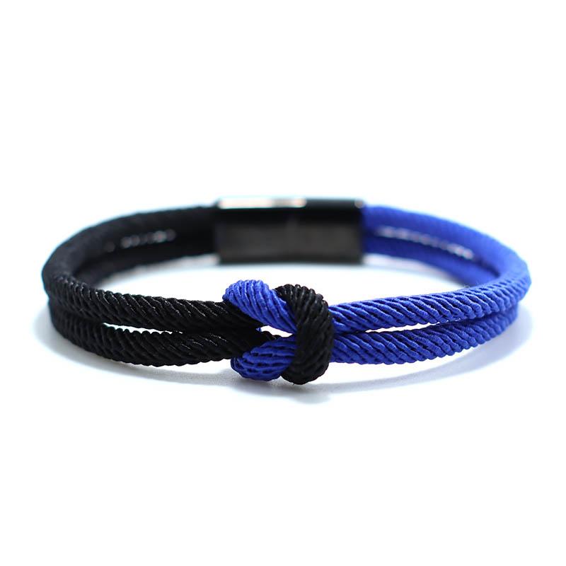 

New Fashion Men Rope Bracelet Concentric Knot 100% Unfading Stainless Steel Braclet Gift For Him Camping Survival Braslet Joias 18.5cm