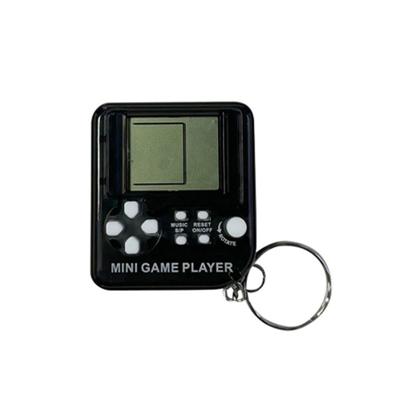 Retro Cube Mini Game Keychain: Handheld Tetris & Tank Game Console
