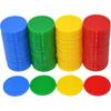 100 Chips & 10 Dices Set - 19mm Opaque Plastic Color Learning Counters Mini Poker Chips Game Tokens, Party Game Prop JXB