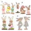Yousheng 2/3Pcs Easter Bunny Table Sign Farmhouse Rustic Wooden Egg Rabbit Ornament Happy Easter Spring Home Office Table Centerpiece Decoration