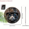 Retro Wooden Sign with Cool Cat Pattern - Unique Wall Pediments - Ideal for Front Door, Yard, Wall Decor