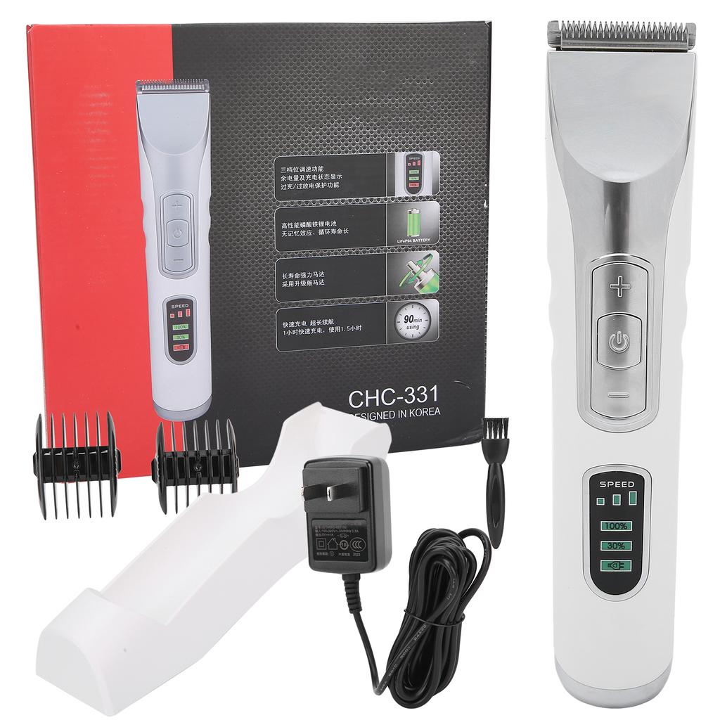 Men Electric Hair Clipper 2 Guide Combs Hair Trimming Cutting Tool
