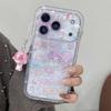 Little Flower Dropping Gel Meileti Phone Case For iPhone 17 14 15 16 Pro Max With Bracelet Little Twin Lamb Lovely Back Cover