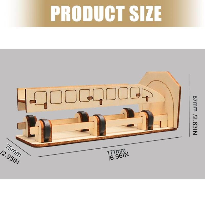 Wooden Magnetic Levitation Train Model Children STEM Toy Hands On Learning Toy For Students Learning Physics Principles