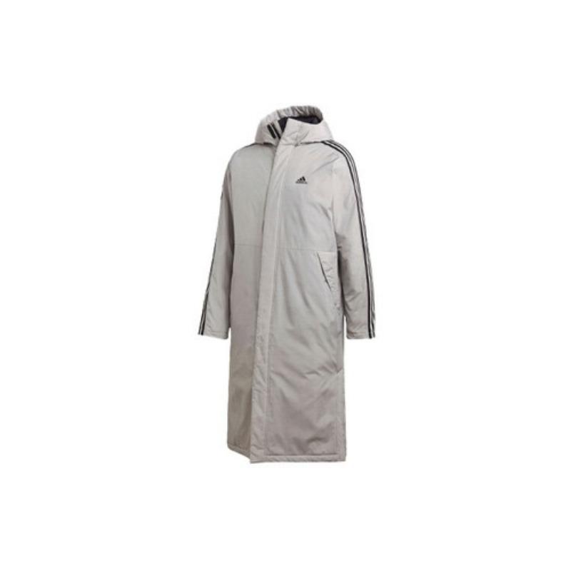 adidas Warm Casual Sports Printed Logo Hooded Long Sleeve Cotton Jacket EU M серый