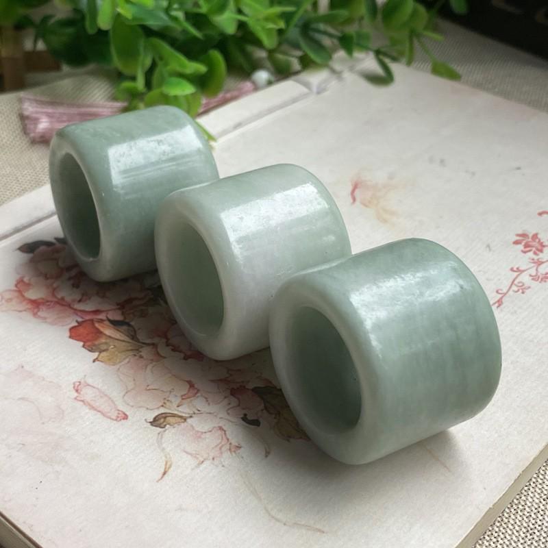 Green Guizhou Jade Thumb Ring - Large Size, Men's Style, Ideal for Temple Fair or Scenic Spot